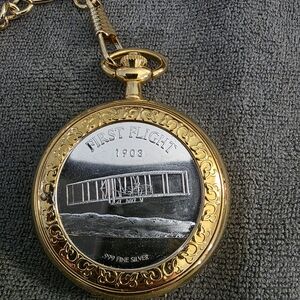 Gold and Silver First Flight Pocket Watch